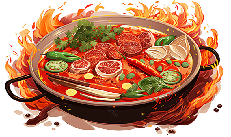 火焰图片,火锅元素,辣椒PNG,食材免抠素材